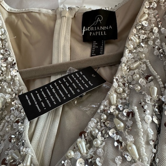 ✔️#63B Brand new with tags Adrianna Papell beaded capelet dress in I it Bscot - Picture 10 of 16